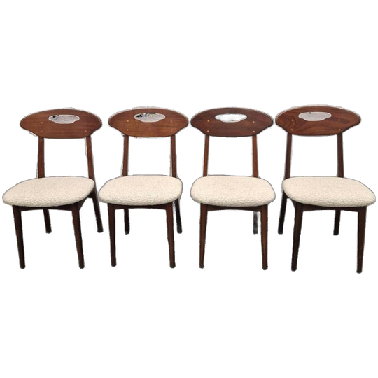 Nieuw Bekleed ! Deense Stoelen Set Van 4 Vintage Stoelen 1