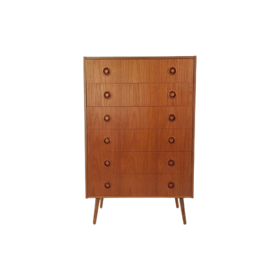 Deense Ladekast Teak Fineer | Vintage Ladenkast