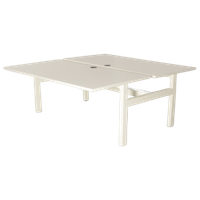 Solidesk Benchwerkplek, Wit Blad, 180 X 90 Cm (2X), Hoogte Verstelbaar Onderstel D.M.V. Handsling