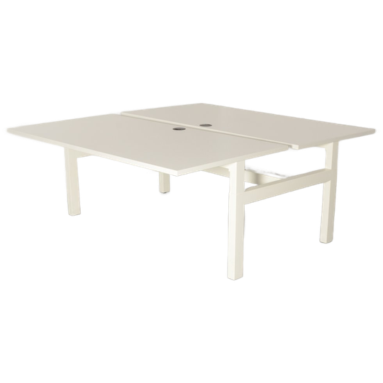Solidesk Benchwerkplek, Wit Blad, 180 X 90 Cm (2x), Hoogte Verstelbaar Onderstel D.m.v. Handsling 1
