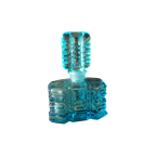 Vintage Parfumfles Art Deco Stijl Tsjechisch Blauw Glas thumbnail 1