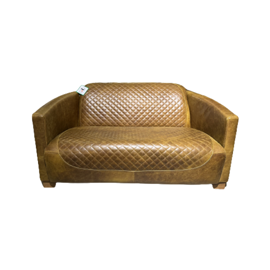 Stoere Industriële Aviator / Piloten Bank In Vintage Cognac Leer 1
