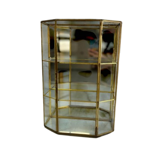 Vintage Mini Serre / Vitrine / Etagere Met Spiegelwand 1