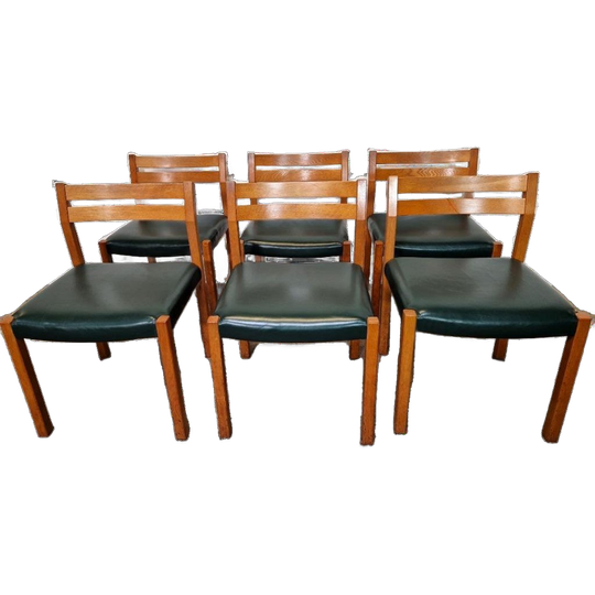 6 X Model 401 Eetkamerstoelen Van Jorgen Henrik Moller, Dene 1