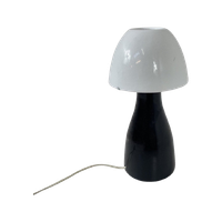 Table Lamp With Glass Top And Black Ceramic Base - Model ‘Leryd’ - Rare Ikea B0310 - Design By Ri