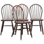 Set Van 4 Vintage Houten Spijlen Windsor Stoelen Uit De Jaren ’70 In Engelse Stijl thumbnail 1