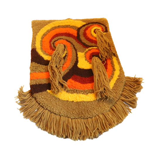 Vintage Wollen Wandkleed In Retro Kleuren, Jaren '60/'70 1