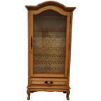 Antieke Vintage Houten Vitrinekast Wandkast Servieskast Kast thumbnail 1