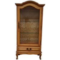 Antieke Vintage Houten Vitrinekast Wandkast Servieskast Kast