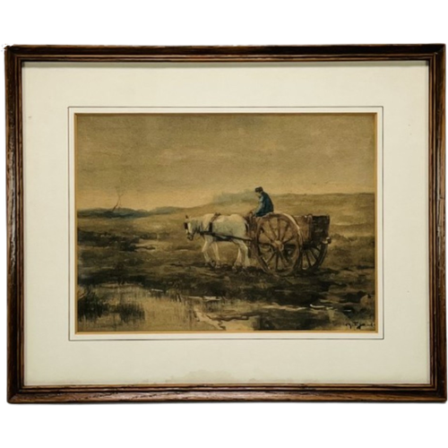 Willem George Frederik Jansen (1871-1949) - Man Met Paard En Wagen