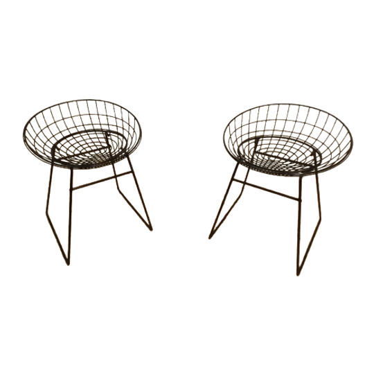 Set Of 2 Pastoe Wire Stools 1