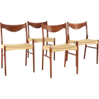 Set 4 Glyngore Arne Wahl Iversen Gs61 Stoelen Vintage Deens 'naerem' thumbnail 1