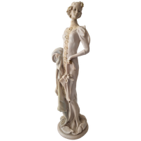 Vintage M.p Capodimonte Sculpture Woman Figure With Umbrella