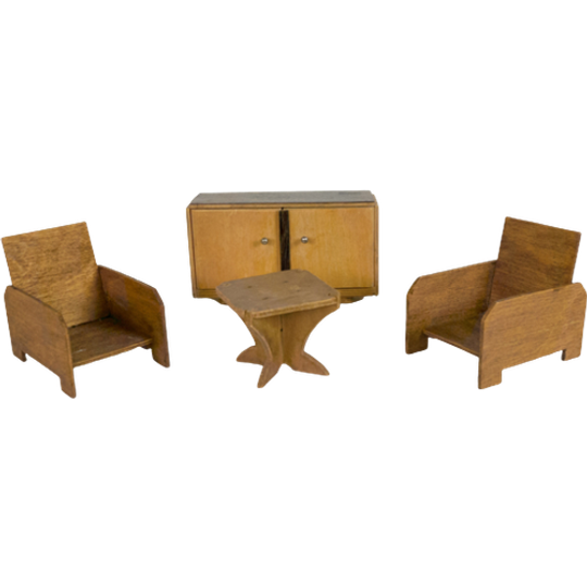 Miniatuur Meubeltjes - Triplex - Vintage - 3e Kwart 20e Eeuw 1
