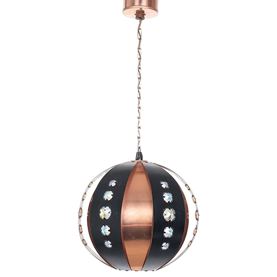 Werner Schou Koperen Hanglamp, Coronell 1960s 1