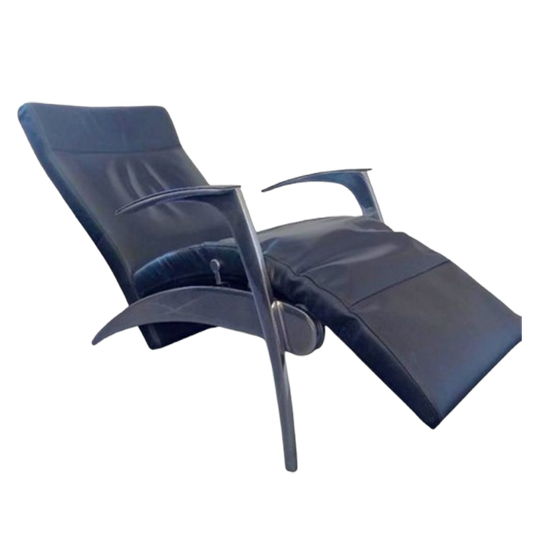Pax Design Armchair /lounger By Interprofil / Black Leather Good Condition 1