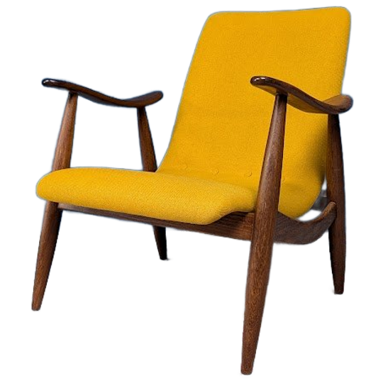 Midcentury Okergele Fauteuil, Jaren 60 1