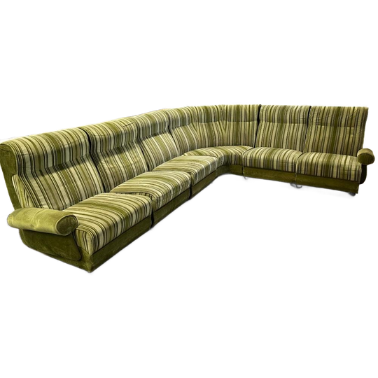 Vintage Groene Xl Hoeksalon / Modulaire Zetel / Salon 1