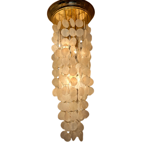 Capiz Schelpen Lamp Hanglamp Vintage 60’S Design Plafondlamp
