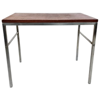 Vintage - Teakhout - Bijzettafel Chroom - Industrieel - Holland - 60'S