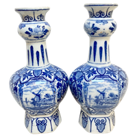 Handbeschilderde Vazen, Delfts Blauw, In Goede Staat, Prijs Per Stuk, Reliving