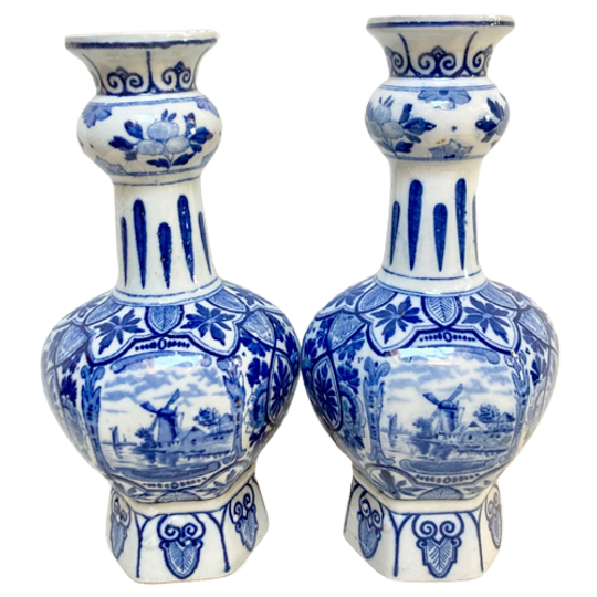 Handbeschilderde Vazen, Delfts Blauw, In Goede Staat, Prijs Per Stuk, Reliving 1