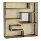 Wall Rack With Mirror Gold (lichte Beschadigingen Verkleuringen) thumbnail 1