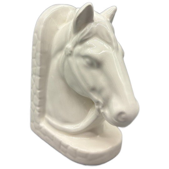Boekensteun Paard Wit Keramiek 1