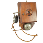 Antieke Houten Wandtelefoon thumbnail 1