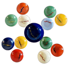 Fifties Vintage Emaille Pindastel Schaaltjes Set Tapas Pinda thumbnail 1