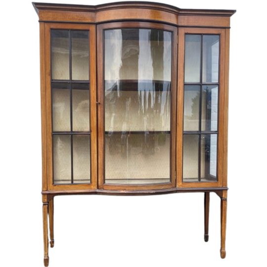Prachtige Engelse Mahonie Vitrinekast Met Bol Glazen Deur, 122 Cm Breed 1