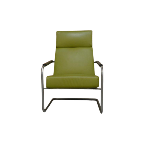 Als Nieuw! Fraaie Groene Leren Harvink Optie Design Fauteuil