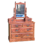 Houten Antieke Kaptafel Met Spiegel thumbnail 1