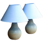 Paar Gedraaide Houten "Peer" Lampen, 1980 thumbnail 1