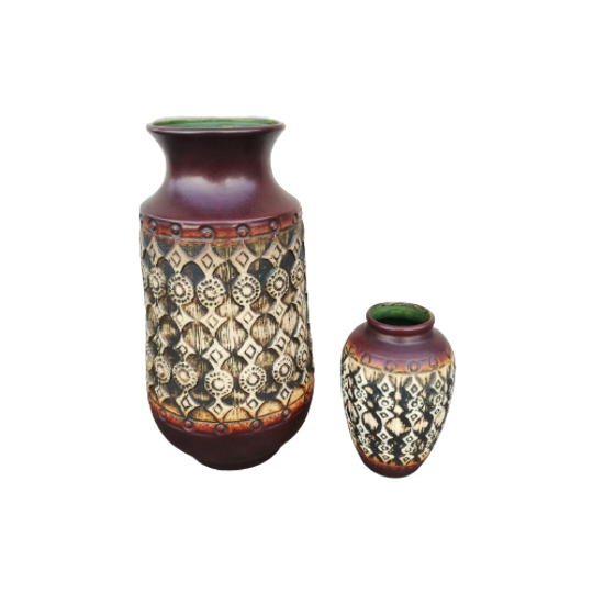Duo W-germany Vazen 20 & 40cm. Prijs Voor Het Paar 1