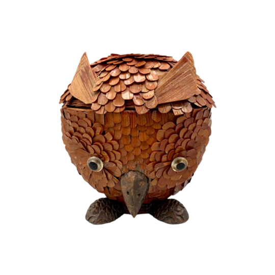 Vintage Mandje Uil Bamboe 1