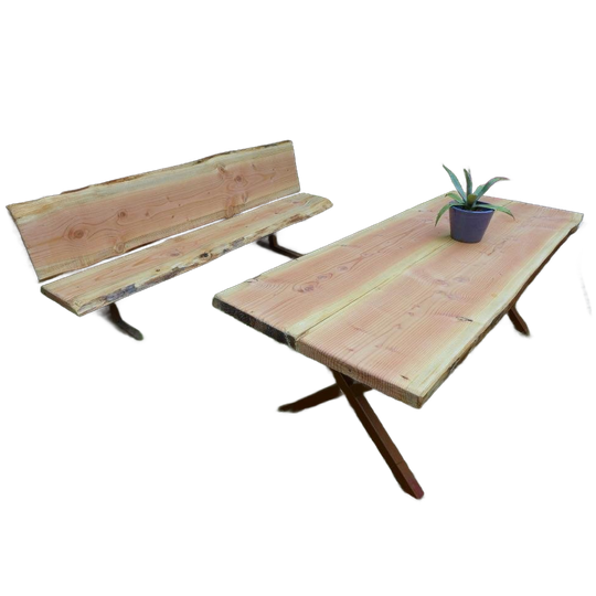Prachtige Set Van Boomstam Eettafel En Bank 220 Cm 1