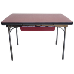 Uitschuifbare Tafelblad Met Besteklade Van Rood Formica thumbnail 1