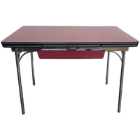 Uitschuifbare Tafelblad Met Besteklade Van Rood Formica