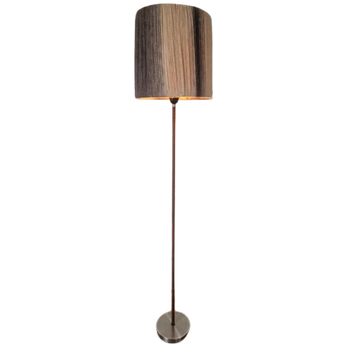 Mid Century Teak Aluminium Vloerlamp Vintage Design