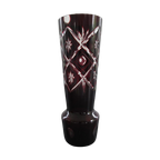 Antieke Ruby Red Bohemian Vaas Kristal thumbnail 1