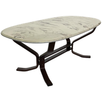 Vintage Salontafel Marmer Hout Minimalist Design Zweden