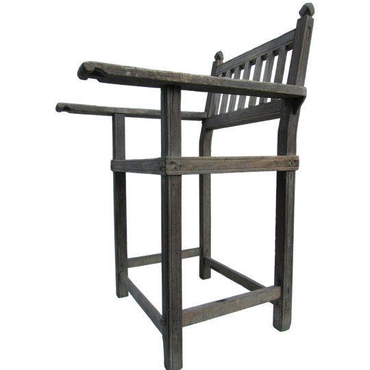 Antieke Primitieve Handgemaakte Houten Stoel, Omstreeks 1800 1