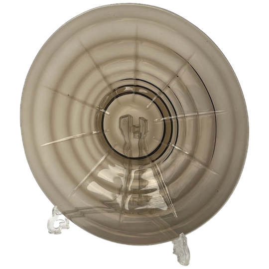 Belgian Design - Smoked Glass Art Deco Luxval Plate By Val Saint Lambert 1