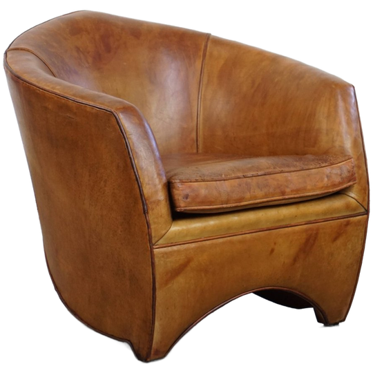 Geweldige, Unieke Vintage Schapenleren Design Fauteuil Van Bart van Bekhoven 1