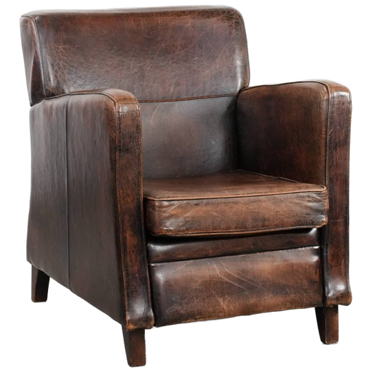 Karaktervolle Strak Gevormde Schapenleren Design Fauteuil Met Mooie Diepe Kleuren 1