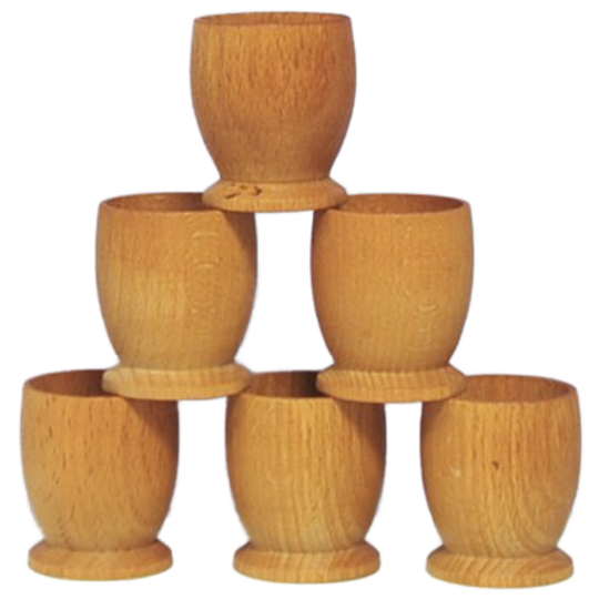 Set X6 Bruine Houten Eierdoppen 1