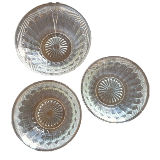 Vintage Franse Glazen Schalen Mooi Bewerkt 3 Stuks 1