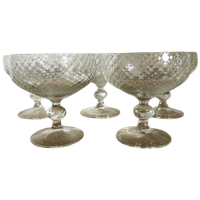 5x Kristal Champagnecoupe Met Optiek