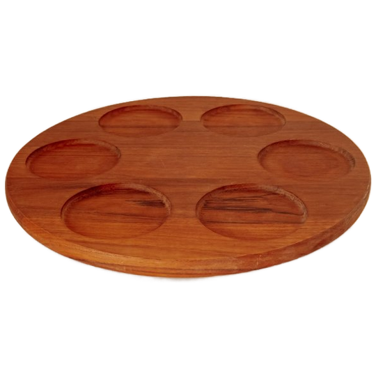 Teakhouten "lazy Susan" Draaibaar Borrelplateau 1